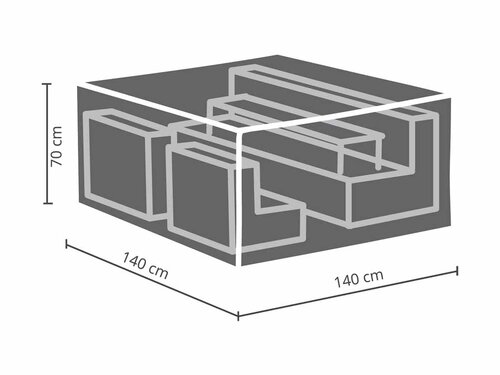 BEST Schutzh�lle f�r Loungesets klein, Hellgrau, BTH 1400 x 1400 x 700 mm