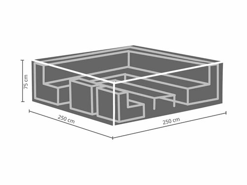 BEST Schutzh�lle f�r Loungesets, mittelgro�, Hellgrau, BTH 2500 x 2500 x 750 mm