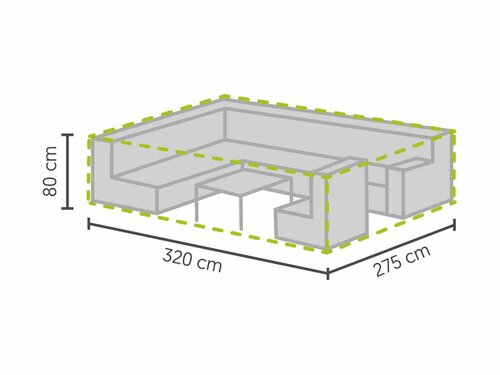 BEST Schutzh�lle f�r Loungesets, extra gro�, Hellgrau, BTH 3200 x 2750 x 800 mm