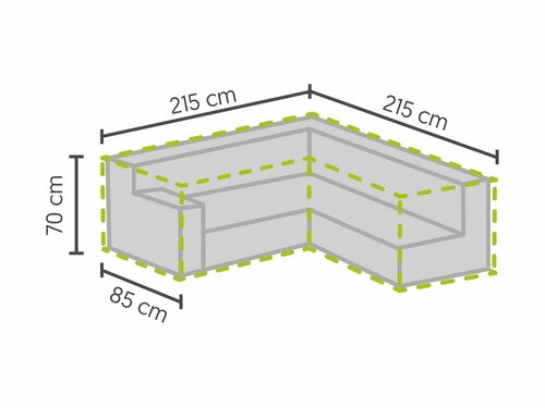 BEST Schutzh�lle f�r Lounge-Sets in L-Form, klein, Hellgrau, BTH 2150 x 2150 x 700 mm