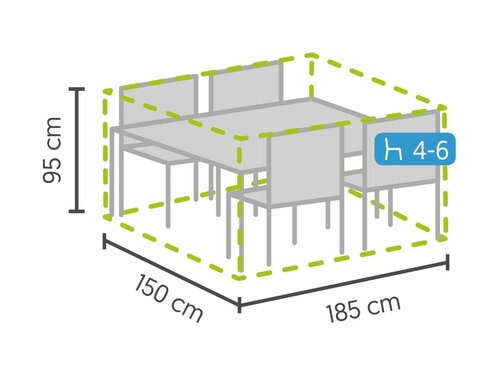 BEST Schutzh�lle f�r M�belsets, klein, Hellgrau, BTH 1850 x 1500 x 950 mm