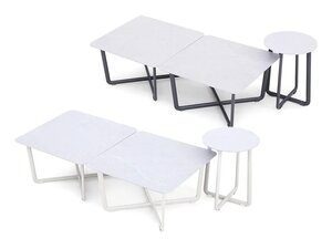 BEST Fellow Beistelltisch-Set 3-tlg., Aluminium,...