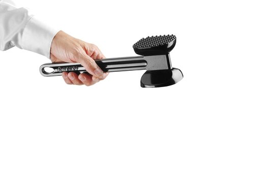Hendi Fleischklopfer XL, Schwarz, Doppelseitig zum Gltten und Zartmachen, Lnge 300 mm