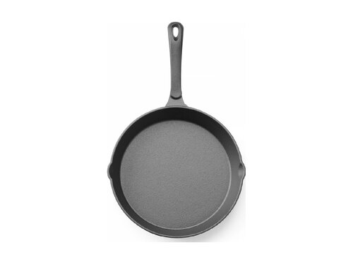 Hendi Gusseisenpfanne mit 2 Ausgssen, Grifflnge 165 mm,  250 mm, Hhe 40 mm