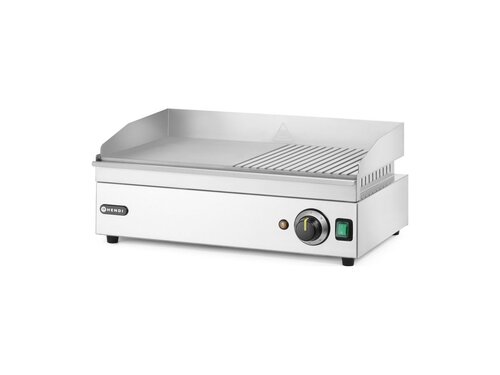 Hendi Grillplatte halb gerillt, BTH 444 x 526 x 232 mm