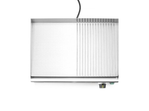 Hendi Grillplatte halb gerillt, BTH 444 x 526 x 232 mm