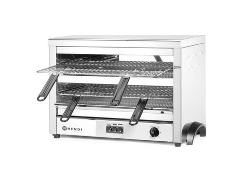 Hendi MAXI GN 1/1 Quarz-Salamander, 2 Einschubhhen, Grillrost 530 x 340 mm, 4,5 kW, BTH 685 x 369 x 452 mm