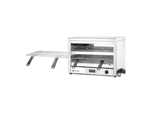 Hendi MAXI GN 1/1 Quarz-Salamander, 2 Einschubhhen, Grillrost 530 x 340 mm, 4,5 kW, BTH 685 x 369 x 452 mm