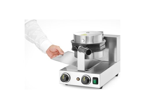 Hendi Bubble Waffle Rotationswaffeleisen, fr 1 Waffel  170 mm, Platten aus Aluminiumguss mit Antihaftbeschichtung