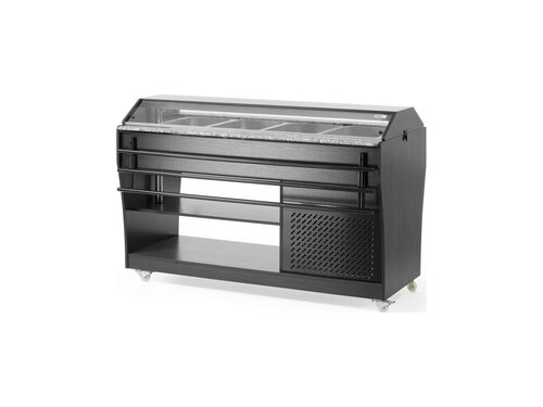 Arktic Gekhlte Buffet-Theke fr 4x GN 1/1, Edelstahl, Schwarz, BTH 1490 x 765 x 1370 mm