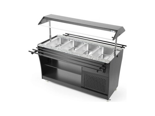 Arktic Gekhlte Buffet-Theke fr 4x GN 1/1, Edelstahl, Schwarz, BTH 1490 x 765 x 1370 mm