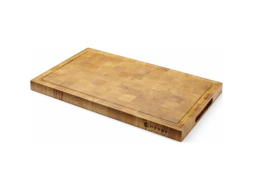 Hendi Servierbrett aus Eichenholz, Hirnholzbauweise, mit...