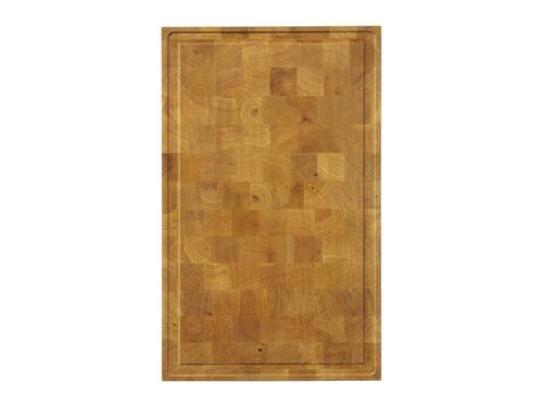 Hendi Servierbrett aus Eichenholz, mit Saftrinne, Hirnholzbauweise, BTH 325 x 265 x 30 mm
