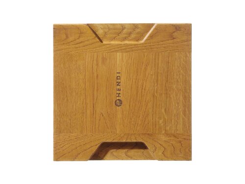 Hendi Servierbrett aus Eichenholz, Pfostenbauweise, BTH 270 x 270 x 20 mm