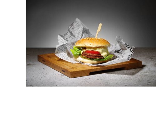 Hendi Servierbrett aus Eichenholz, Pfostenbauweise, BTH 270 x 270 x 20 mm