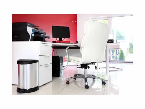 Curver DECOBIN Abfalleimer 15L mit Fu�pedal silber metallic, Metalleffekt-Lackierung, Komfortables Pedal, Inneneimer, BTH 303 x 281 x 448 mm