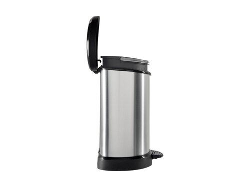Curver DECOBIN Abfalleimer 15L mit Fu�pedal silber metallic, Metalleffekt-Lackierung, Komfortables Pedal, Inneneimer, BTH 303 x 281 x 448 mm
