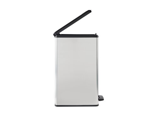 Curver DECO SLIM BIN Abfalleimer 25L mit Fu�pedal silber metallic, Metalleffekt-Lackierung, Komfortables Pedal, BTH 393 x 250 x 454 mm