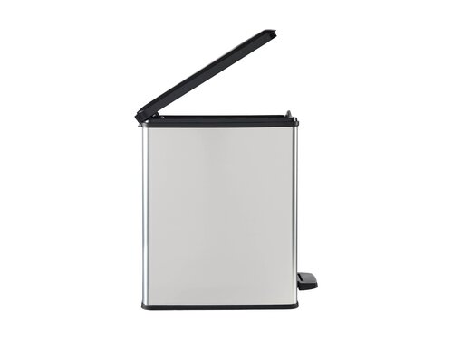 Curver DECO SLIM BIN Abfalleimer 25L mit Fu�pedal silber metallic, Metalleffekt-Lackierung, Komfortables Pedal, BTH 393 x 250 x 454 mm