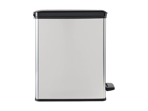 Curver DECO SLIM BIN Abfalleimer 25L mit Fu�pedal silber metallic, Metalleffekt-Lackierung, Komfortables Pedal, BTH 393 x 250 x 454 mm