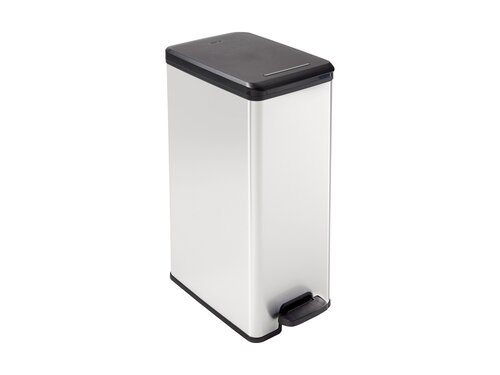 Curver DECO SLIM BIN Abfalleimer 40L mit Fu�pedal silber...