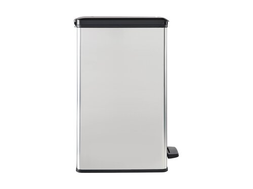 Curver DECO SLIM BIN Abfalleimer 40L mit Fu�pedal silber metallic, Metalleffekt-Lackierung, Komfortables Pedal, BTH 393 x 250 x 607 mm