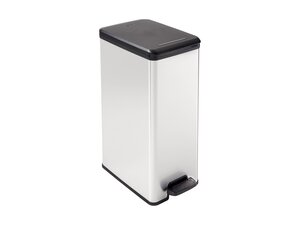 Curver DECO SLIM BIN Abfalleimer 40L mit Fu�pedal silber...