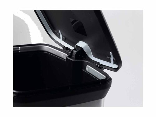 Curver DECOBIN Abfalleimer 50L mit Fu�pedal silber metallic, Metalleffekt-Lackierung, Stabiles Pedal, Anti-Geruchsdeckel�, BTH 390 x 290 x 720 mm