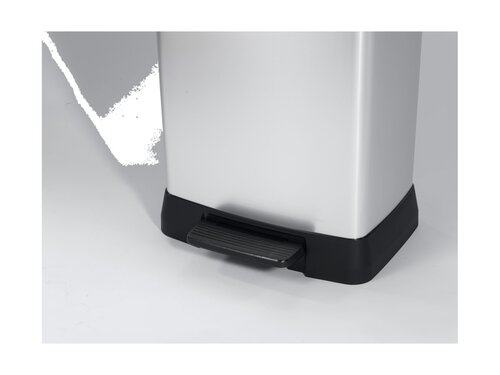 Curver DECOBIN Abfalleimer 50L mit Fu�pedal silber metallic, Metalleffekt-Lackierung, Stabiles Pedal, Anti-Geruchsdeckel�, BTH 390 x 290 x 720 mm