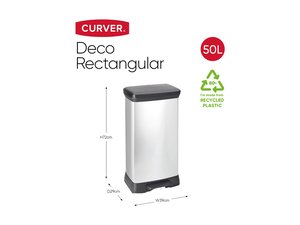 Curver DECOBIN Abfalleimer 50L mit Fu�pedal silber...