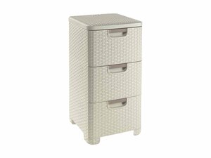 Curver STYLE Schubladenturm 3x14L creme, 3 Schubladen je...