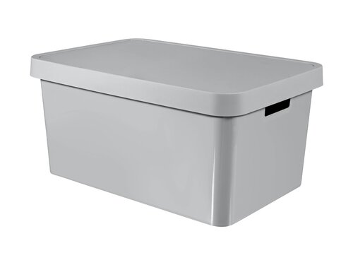 Curver 3-er Set INFINITY Box mit Deckel 45L hellgrau, Multifunktional, Modular, Leicht und strapazierf�hig, BTH 565 x 390 x 270 mm