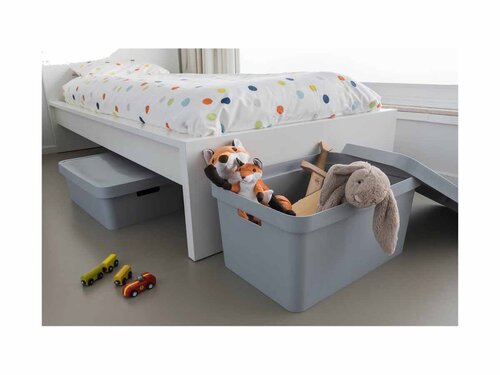 Curver 3-er Set INFINITY Box mit Deckel 45L hellgrau, Multifunktional, Modular, Leicht und strapazierf�hig, BTH 565 x 390 x 270 mm