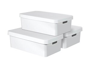 Curver 3-er Set INFINITY Box mit Deckel 30L wei�,...
