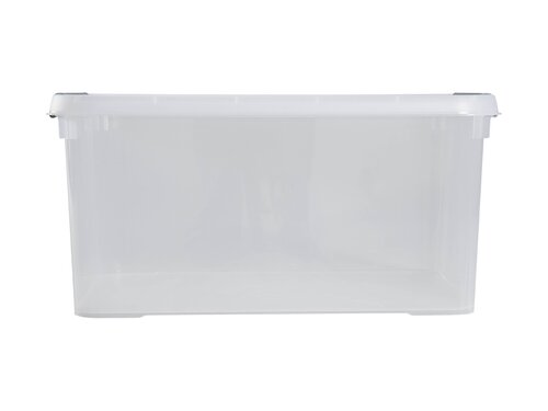 Curver 3-er Set HANDY+ Box 50L transparent, Modulare Form, 50 Liter, 2 Verriegelungen, BTH 600 x 400 x 290 mm