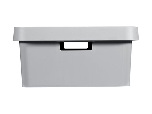 Curver 3-er Set INFINITY Box mit Deckel 30L hellgrau, Multifunktional, Modular, Leicht, BTH 565 x 390 x 180 mm