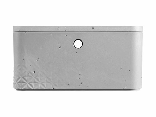 Curver 3-er Set BETON Box M mit Deckel hellgrau , modular, multifunktional , einzigartige Betonoptik und -haptik, BTH 337 x 130 x 245 mm