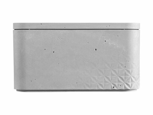 Curver 3-er Set BETON Box S mit Deckel hellgrau , modular, multifunktional , einzigartige Betonoptik und -haptik, BTH 245 x 130 x 169 mm
