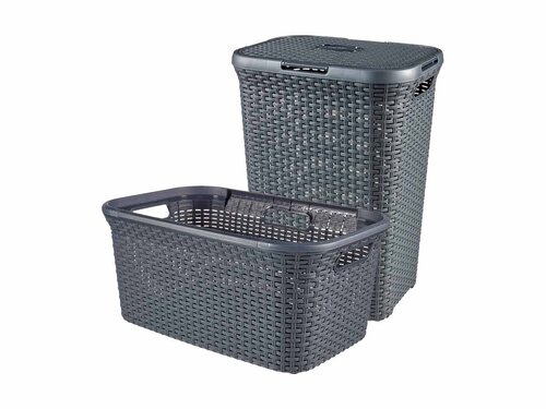 Curver STYLE Wschebox 60L + Wschekorb 45L, anthrazit,...