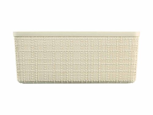 Curver JUTE RECYCLING Aufbewahrungsbox M 12L, 3er-Set, off white, mit Tragegriff, BTH 280 x 360 x 150 mm