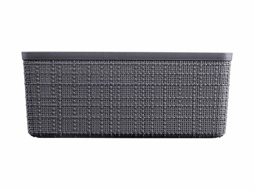 Curver JUTE RECYCLING Aufbewahrungsbox M 12L, 3er-Set, deep shadow, mit Tragegriff, BTH 280 x 360 x 150 mm