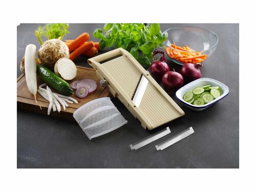 Hendi Shogun Japanische Mandoline, Schnittdicke 1-5 mm, stufenlos einstellbare Schnittdicke