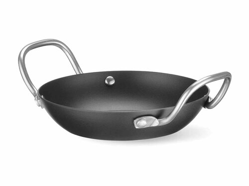 Hendi Servierpfanne, Karbonstahl, ergonomische Edelstahlgriffe,  170 mm, BTH 170 x 144 x 58 mm