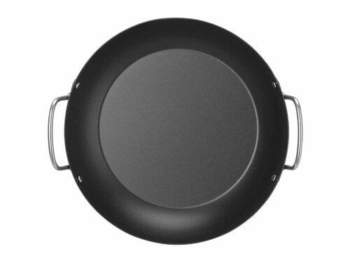 Hendi Servierpfanne, Karbonstahl, ergonomische Edelstahlgriffe, � 240 mm, BTH 240 x 204 x 70 mm
