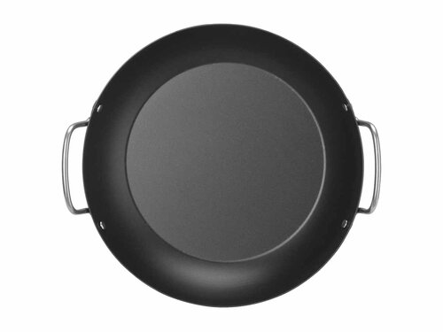 Hendi Servierpfanne, Karbonstahl, ergonomische Edelstahlgriffe, � 297 mm, BTH 297 x 264 x 78 mm
