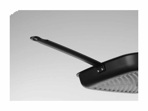 Hendi Grillpfanne, quadratisch, Karbonstahl, BTH 480 x 282 x 80 mm