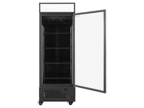 vaiotec TOPLINE 600 Getr�nkek�hlschrank, Schwarz, Fl�gelt�r, 570 Liter, Umluftk�hlung, Leuchtaufsatz, BTH 750 x 760 x 2200 mm