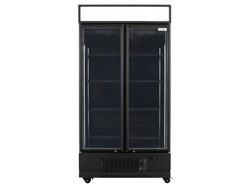 vaiotec TOPLINE 900 Getr�nkek�hlschrank, Schwarz, 2 Fl�gelt�ren, 870 Liter, Umluftk�hlung, Leuchtaufsatz, BTH 1090 x 742 x 2180 mm