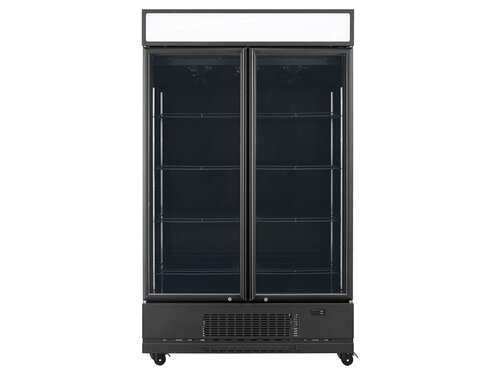 vaiotec TOPLINE 1200 Getr�nkek�hlschrank, Schwarz, 2 Fl�gelt�ren, 1040 Liter, Umluftk�hlung, Leuchtaufsatz, BTH 1280 x 742 x 2180 mm