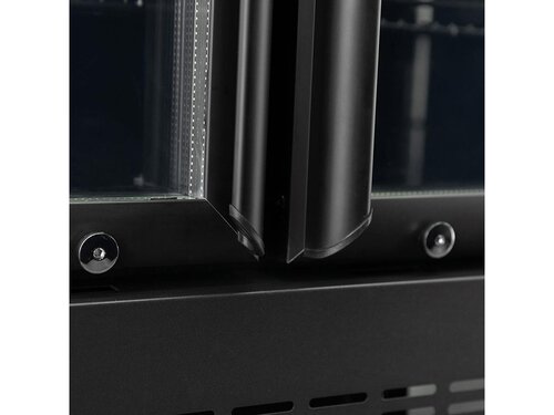 vaiotec TOPLINE 1500 Getr�nkek�hlschrank, Schwarz, 3 Fl�gelt�ren, 1360 Liter, Umluftk�hlung, Leuchtaufsatz, BTH 1640 x 742 x 2180 mm